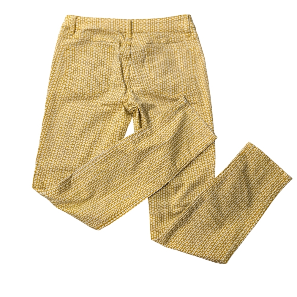 Prana‎ Women Sz 4/27 Kara Organic Cotton Blend Yellow Marigold Geo Print Jeans